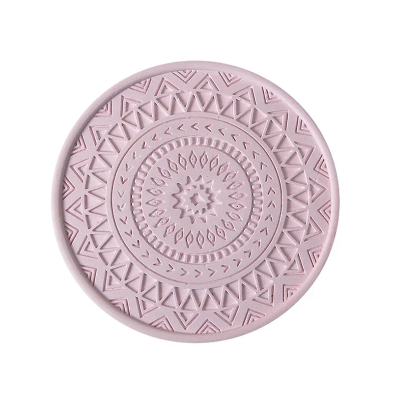 DecorBites™ Diatomite Round Coasters: Absorbent, Colourful, Fashionable Drink Mats