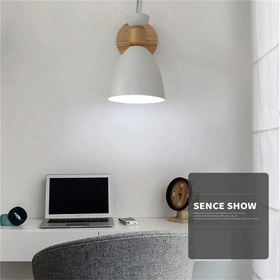 Aplique de pared LED DecorBites™ de madera, moderno, con base E27 para iluminación de pasillos