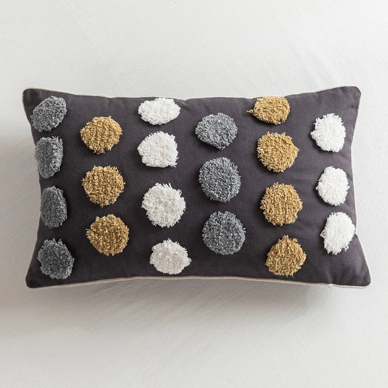 DecorBites™ Handmade Moroccan Geometric Dots Stripe Pillow Cover for Sofa Bed