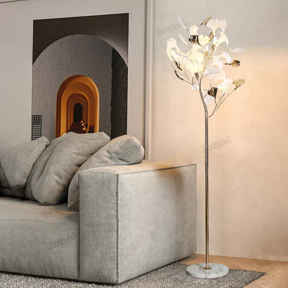 DecorBites™ Ginkgo Leaf Floor Lamp for Living Room Bedroom Reading LED Floor Light