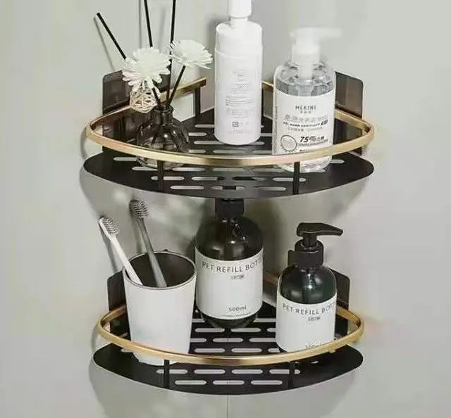 DecorBites™ Bathroom Corner Shelves Suction Cup Storage Rack Shower & Kitchen Organizer