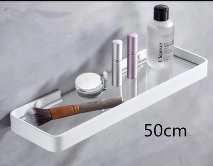 DecorBites™ Glass Corner Shelf with Bar for Bath and Kitchen Storage