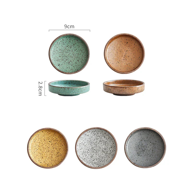 DecorBites™ Ceramic Round Sauce Dish - Small Seasoning Bowl for Soy Sauce and Wasabi