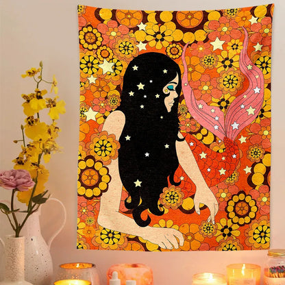 Decobites Retro Colorful Tapestry Wall Hanging for Girls Dorm Decor