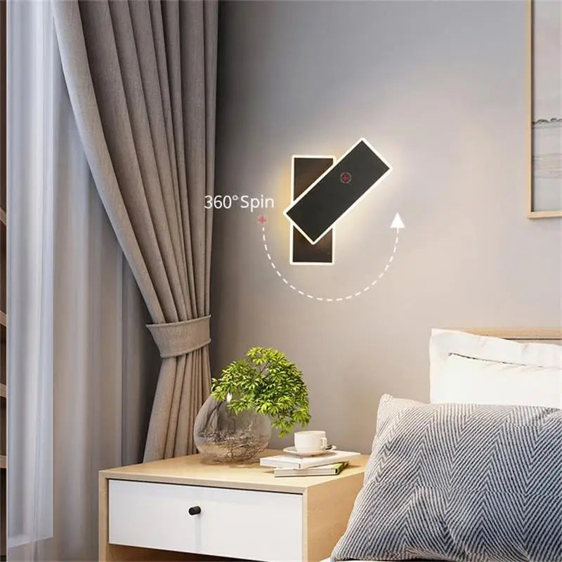 DecorBites™ LED Wall Lamps: Modern Spin Design for Bedroom, Hall, Living Room - 90-260V