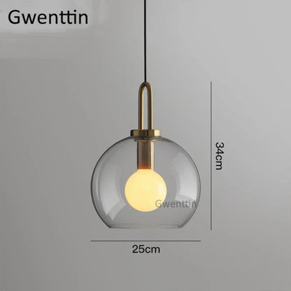 DecorBites™ Luxe Glass Ball Pendant Lights: LED Nordic Hanging Lamp for Home Art Decor