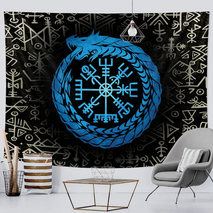 Decobites Viking Mystical Symbol Tapestry Wall Hanging for Bohemian Home Decor