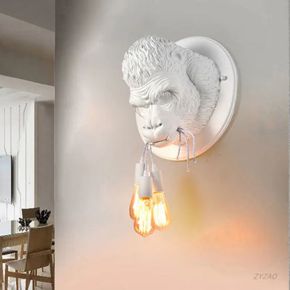 DecorBites™ Gorilla Resin Wall Sconce Retro Bedside Lamp Luminaire