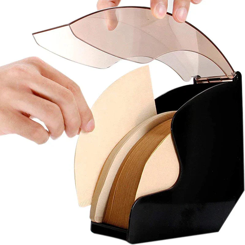 Decorbites™ Kaffeefilter-Spender mit Acryl-Abdeckung: Hochwertiges Barista-Regal für Kaffeefilterpapier.