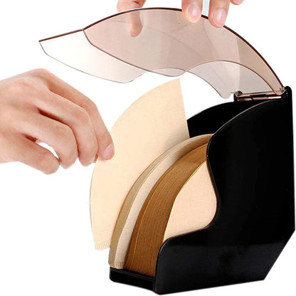 Decorbites™ Kaffeefilter-Spender mit Acryl-Abdeckung: Hochwertiges Barista-Regal für Kaffeefilterpapier.