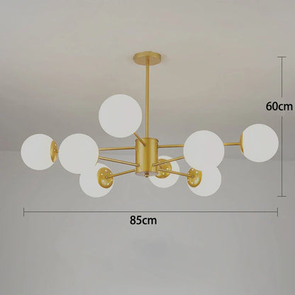 مصباح معلق من الزجاج باللونين الأسود والذهبي من DecorBites™ لغرفة المعيشة وغرفة النوم والمطعم