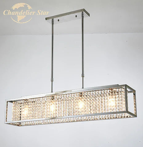 DecorBites™ Crystal Rectangle Luxury Chandelier for Elegant Home Décor