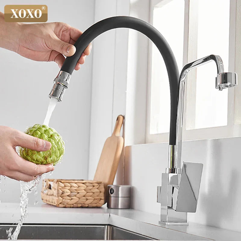 DecorBites™ Black 360° Rotation Filter Kitchen Faucet Single Hole Mixer Tap Pure Water