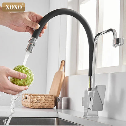 DecorBites™ Black 360° Rotation Filter Kitchen Faucet Single Hole Mixer Tap Pure Water