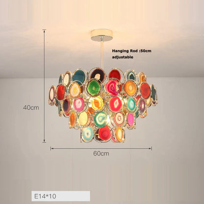 DecorBites™ Agate Designer LED Chandelier for Foyer & Dining Room