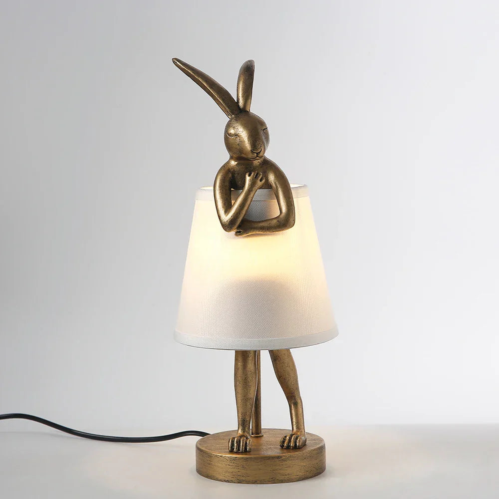 DecorBites™ Bathing Rabbit Resin Table Lamp for Living Room and Bedroom Decor