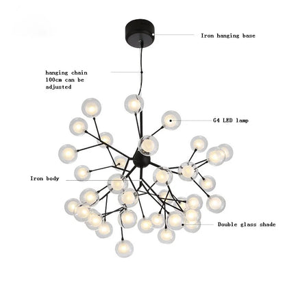 Lámpara de techo DecorBites™ LED Firefly Sputnik: Elegante lámpara de techo con forma de rama de árbol