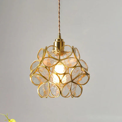 DecorBites™ Japanese Flower Glass Pendant Lights Modern LED Hanging Lamp