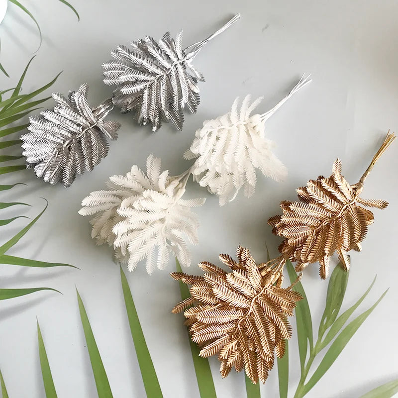 Ramo de hojas de eucalipto artificiales DecorBites™ para decoración del hogar, Navidad y bodas - Paquete de 6