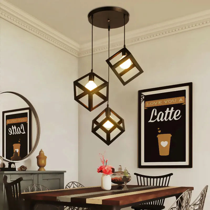 Black Minimalist Pendant Light Nordic Round Design
