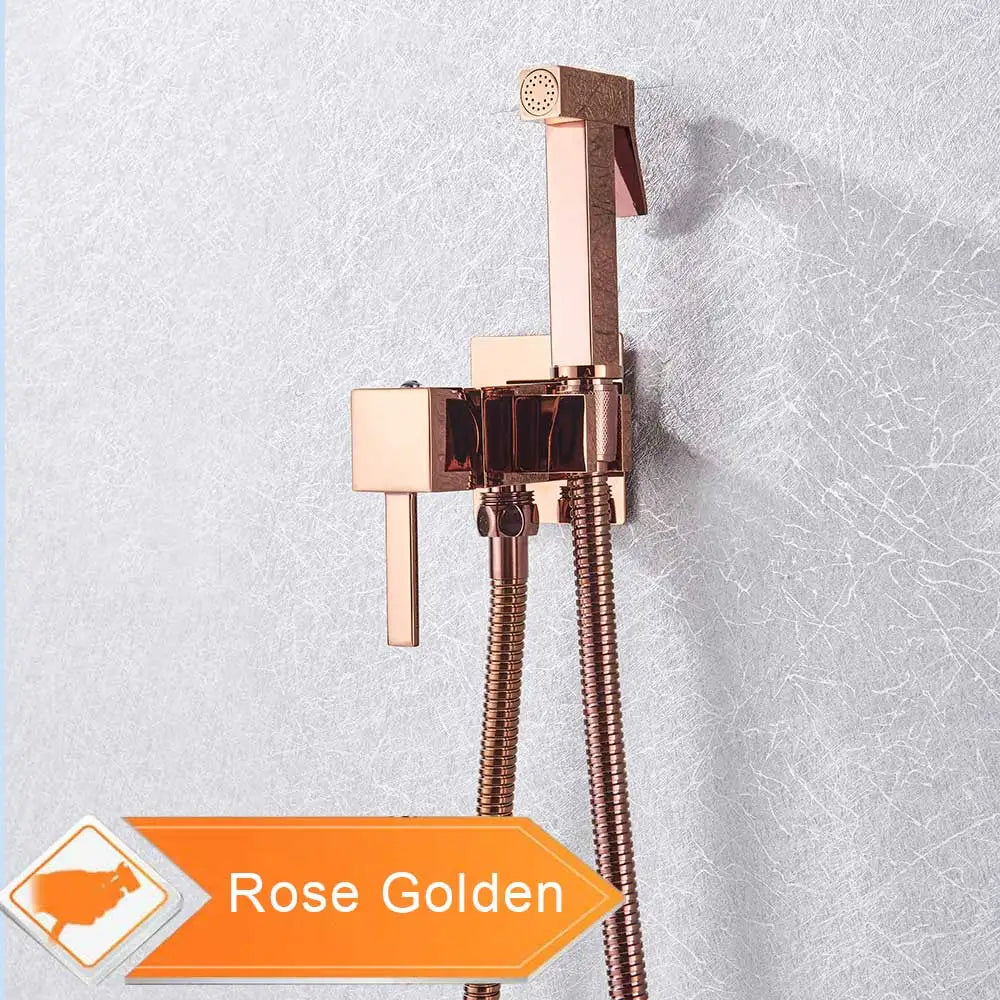 Grifo de bidé DecorBites™ negro, montaje en pared, rociador de ducha para inodoro