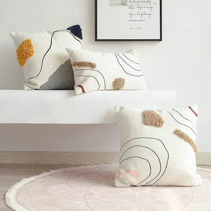 Decorbites™ Abstrakte Linienfarben Handgefertigtes Gewebtes Kissenbezug 45x45cm für Heimdekoration