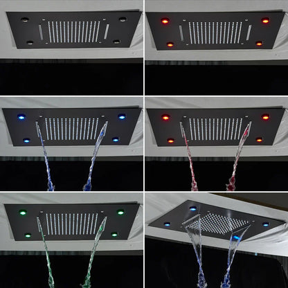 DecorBites™ LED Luxury Ceiling Embedded Shower Head Rainfall Colorful Bathroom Showers 304SUS