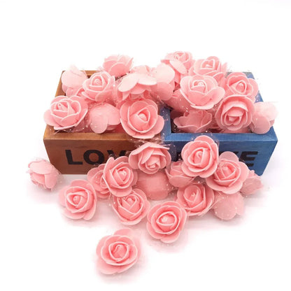 DecorBites™ Handmade Foam Rose Flower Heads | 100Pcs Wedding Craft Decoration