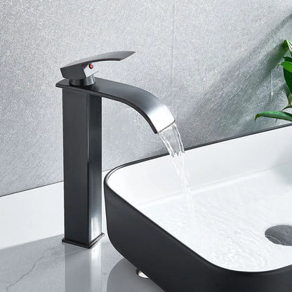 DecorBites™ Gold Basin Faucet Single Level Mixer Tap Hot Cold Water Bathroom Sink Tap