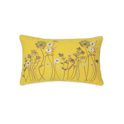 DecorBites™ Dandelion Floral Yellow Pillow Cover for Home Decor