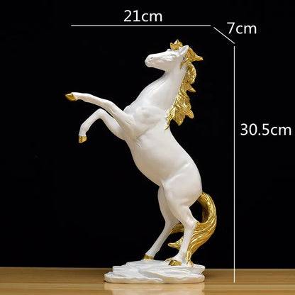 DecorBites™ Golden Horse Animal Sculpture for Home Decor and Office Desk crafted Figurine