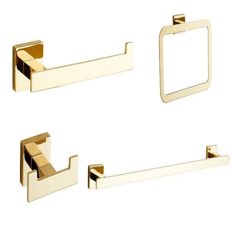 Toallero DecorBites™ Gold: Soporte de pared de latón para accesorios de baño