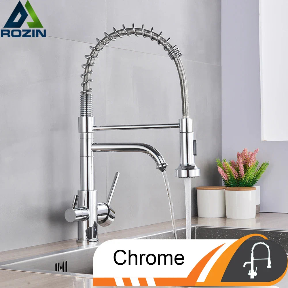 Decorbites™ Bürstennickel Küchenarmatur mit Drehschenkel und Filter-Wasserhahn