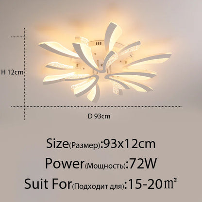 Lámpara de techo LED DecorBites™ para sala de estar, dormitorio, comedor o estudio, blanca y negra.