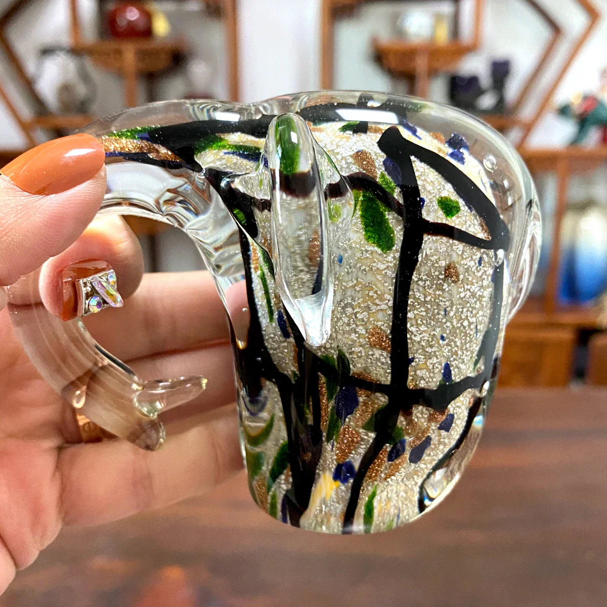 DecorBites™ Elephant Crystal Glass Sculpture Feng Shui Living Room Ornament