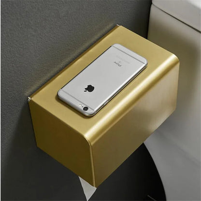 DecorBites™ Brushed Gold Aluminum Toilet Paper Holder