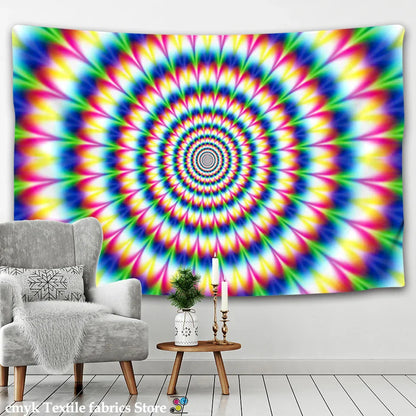 Decobites Psychedelic Mandala Wall Hanging Tapestry Boho Decor Hippie Tapestries