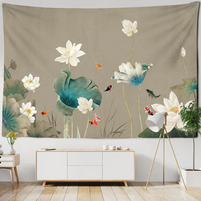 Lotus Leaf Wall Hanging Tapestry by Decobites - Bohemian Hippie Table Mat & Home Decor