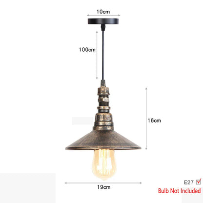 DecorBites™ Iron Pipe Pendant Lights Holder Retro Loft Indoor Ceiling Hanging Lamp