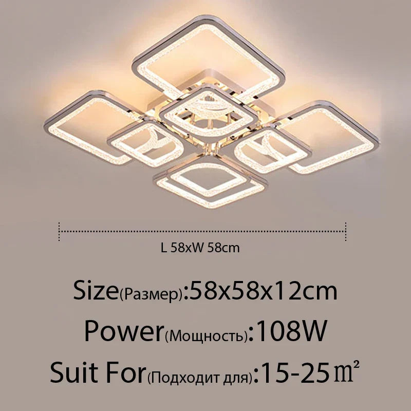 DecorBites™ LED Chandelier: Remote Dimmable Indoor Lighting for Bedroom, Restaurant, Living Room