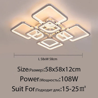 DecorBites™ LED Chandelier: Remote Dimmable Indoor Lighting for Bedroom, Restaurant, Living Room