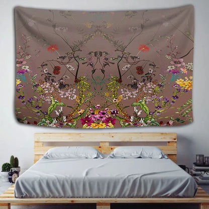 Floral Herbs Wild Flowers Tapestry Wall Hanging by Decobites