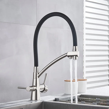 Decorbites™ Zweispülfilter-Mischbatterie mit 360° Drehung für Wasserreinigung Küchenarmatur