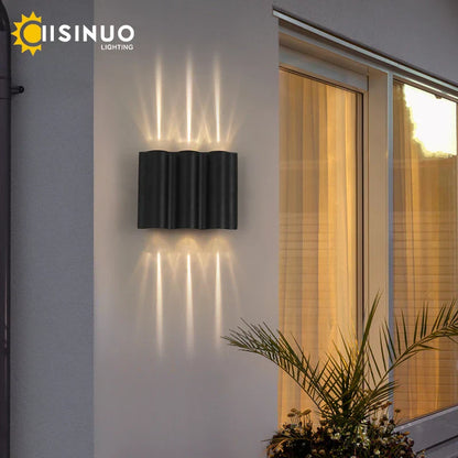 DecorBites™ 12W Black Outdoor LED Sconce Light IP65 Waterproof Alumunim Garden Villa Porch Lamp