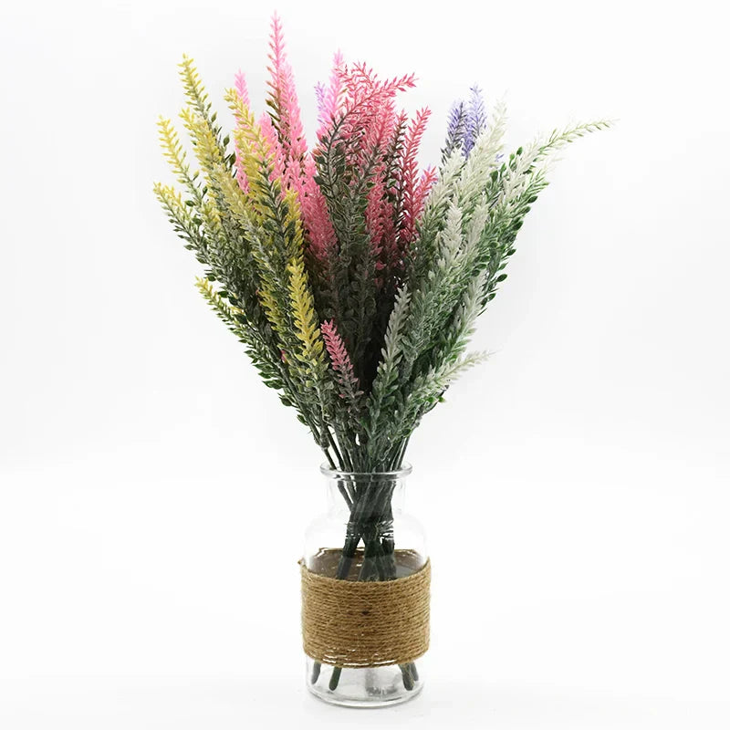 Decorbites™ Jarrón de Lavanda: Flores Artificiales Decoración para el Hogar Decoración de Boda Maceta Decorativa con Flores