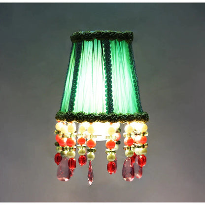 DecorBites™ Bohemia Style Emerald Green Cloth Lampshade with Tassels