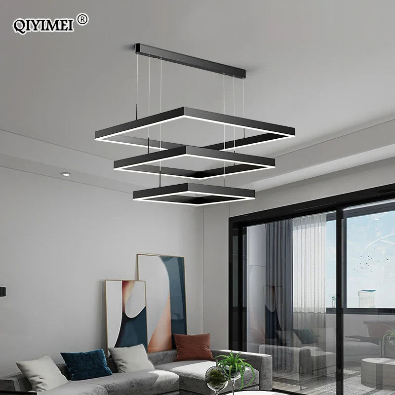 DecorBites™ LED Chandelier: Modern Aluminum Luster Lamps for Bedroom, Hall, Dining, Living Room