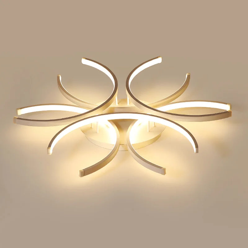 Luces LED de Lámpara de Araña Blanca Lámpara de Techo Moderna para Dormitorio Círculo Ático Sala de Estar Comedor Cocina Luminaria Interior