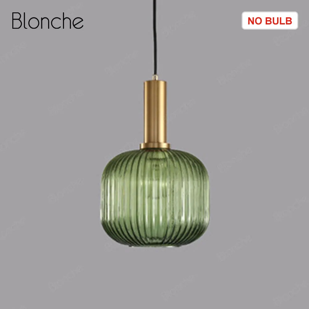 DecorBites™ LED Gold Chandelier Stained Glass Pendant Lamps for Home Decoration