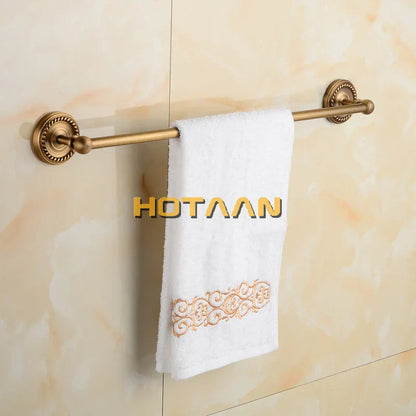 DecorBites™ Brass Single Towel Bar in Antique Finish for Stylish Bathroom Décor